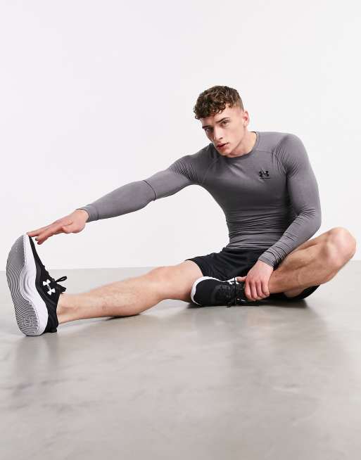 Under Armour Heat Gear compression long sleeve top in grey