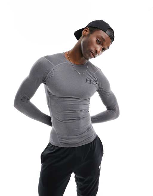 Under Armour Heat Gear compression long sleeve top in grey