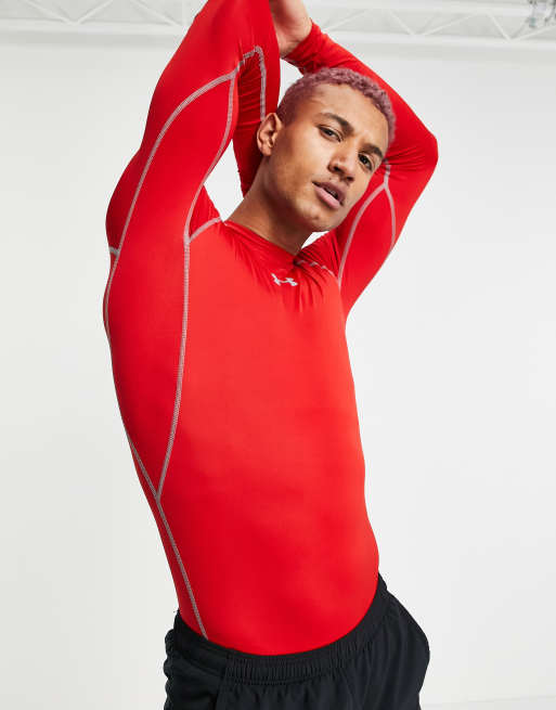 Under Armour Heatgear Longsleeve Compression Tee Red