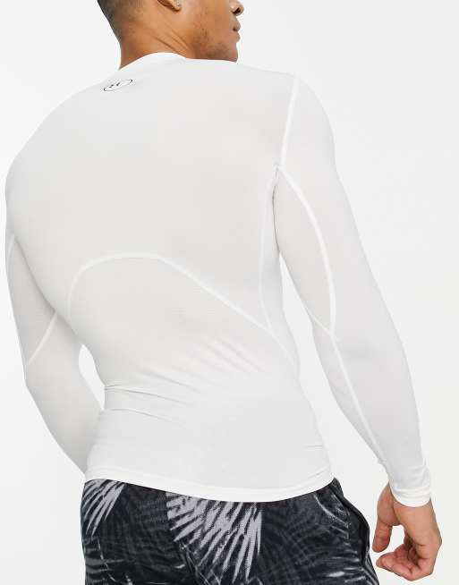 Under Armour - Heat Gear - Top de sport à manches longues à effet de compression - Blanc, 2 de 4