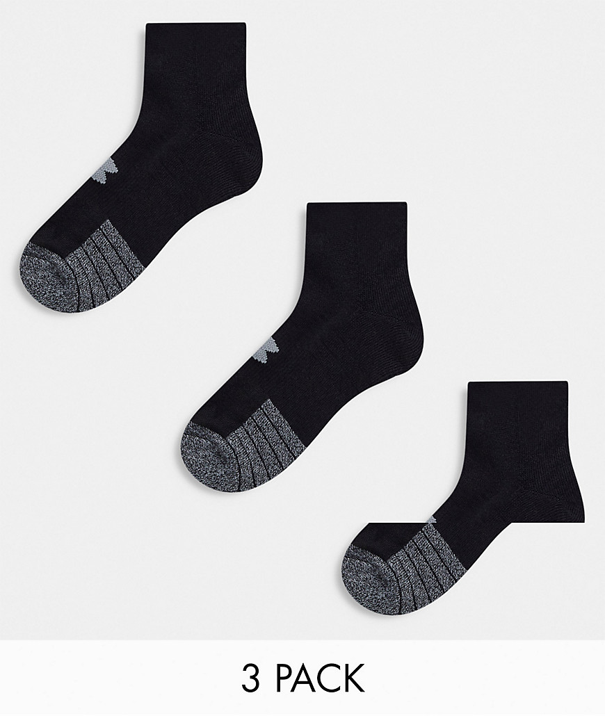 Under Armour Heatgear 3 pack low cut socks in black
