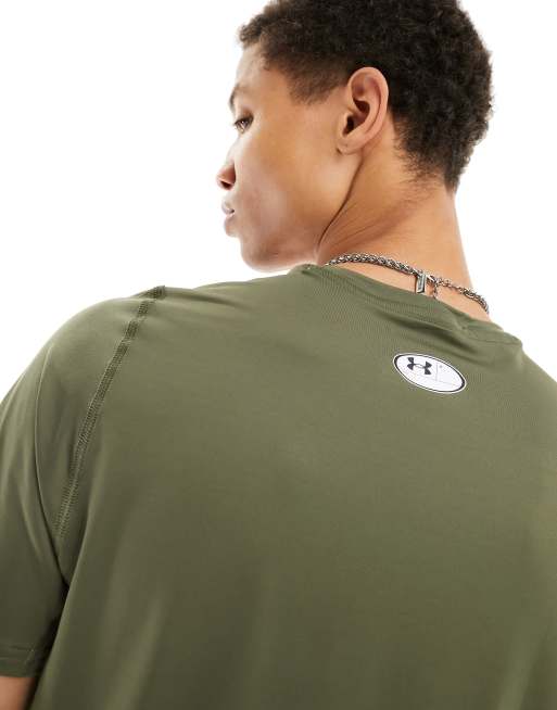 Under Armour HeatGear Armour Figurbetontes T Shirt in Khaki ASOS