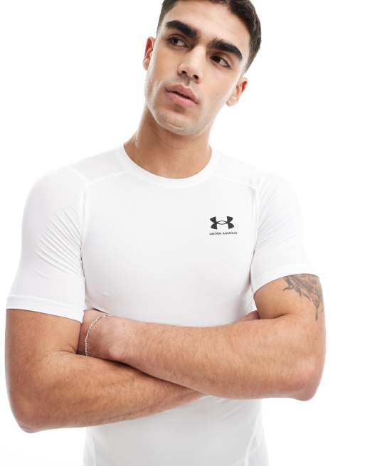Under Armour Heatgear compression t-shirt in white  
