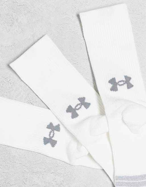 Under Armour - Heatgear - Confezione da 3 paia di calzini bianchi, 4 di 4