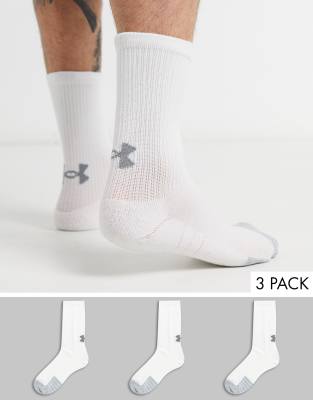Under Armour Under Armour Heatgear crew socks in white