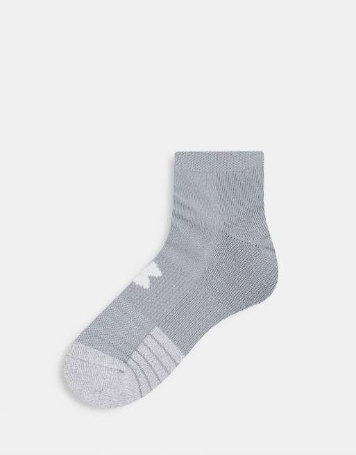 Under Armour - Heatgear - Lot de 3 paires de socquettes - Noir, blanc et gris, 4 de 4
