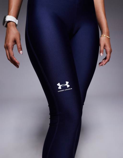 Under Armour – Heatgear – Marinblå och vita leggings, 2 av 5