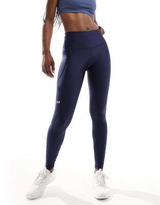 Under Armour - HiRise - Leggings in Marineblau mit hohem Bund-Schwarz