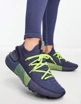 Under Armour HOVR Phantom 3 RFLCT trainers in navy and yellow