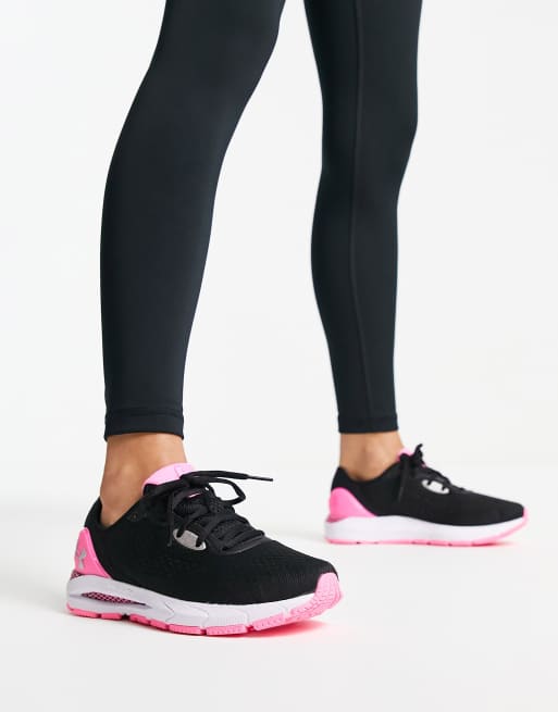 Under Armour HOVR Sonic 5 trainers in black and pink | ASOS