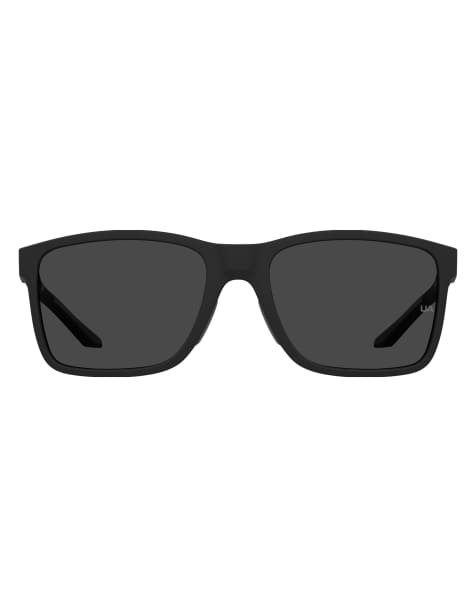 Under Armour - Hustle - Grandes lunettes de soleil rectangulaires à verres gris - Noir - view 1