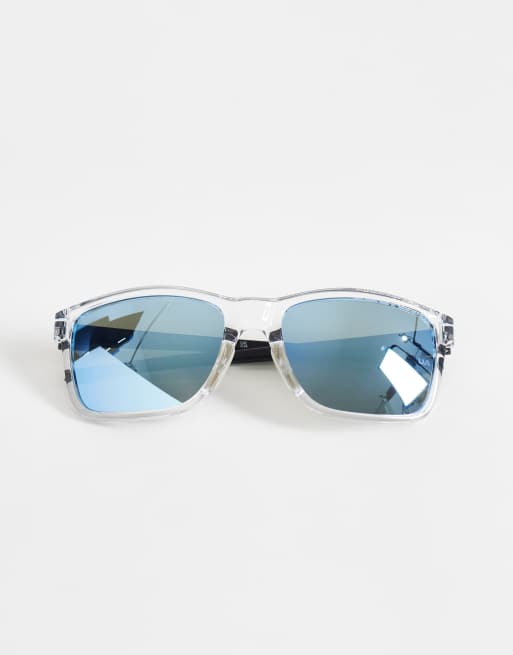 Under Armour - Hustle - Lunettes de soleil rectangulaires oversize à verres bleus - Transparent, 3 de 3