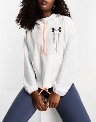 Under Armour - Hvid Vævet Jakke Med Grafik