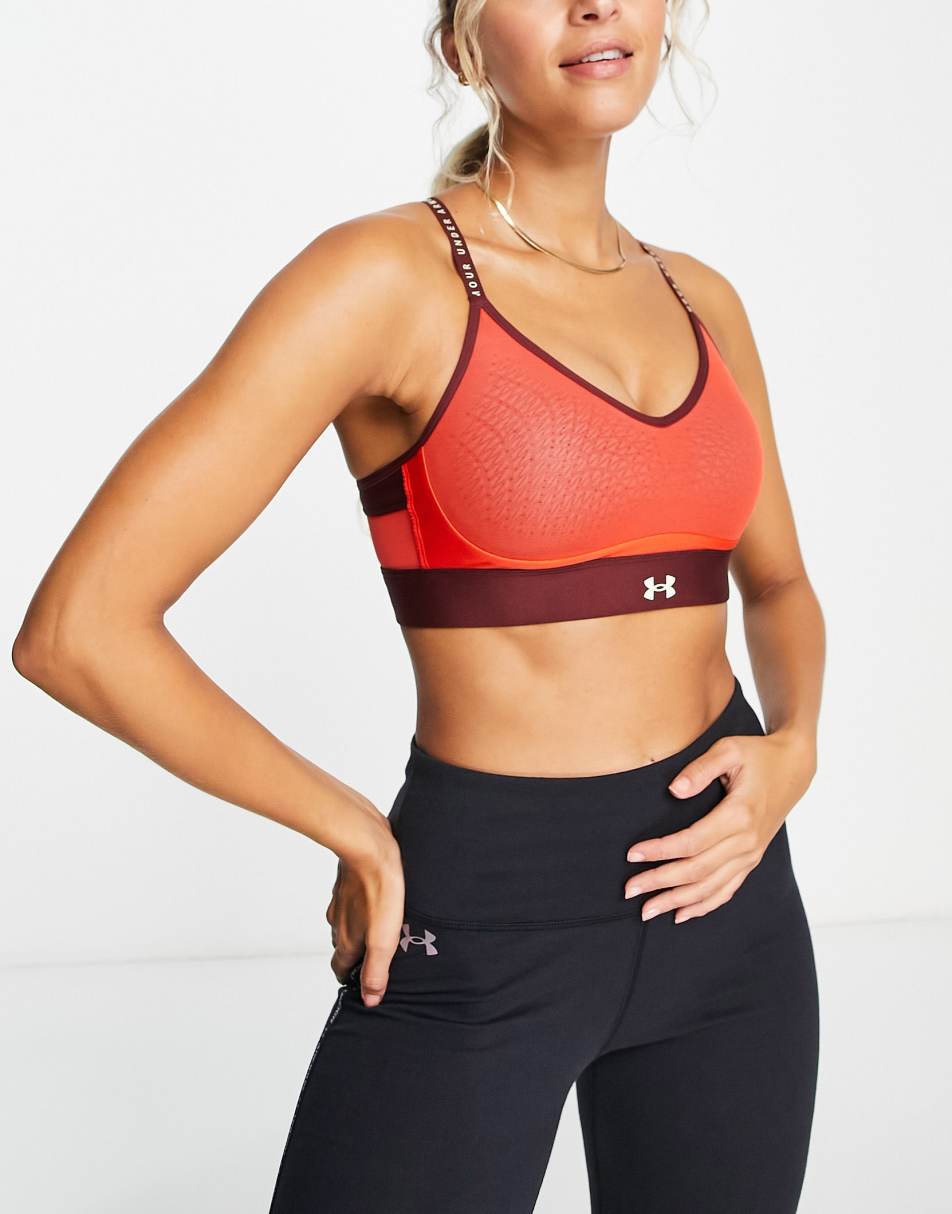 Under Armour Infinity Covered low support sports bra in burgundy