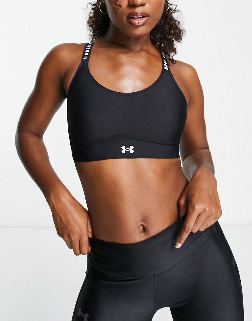 Under Armour Infinity Covered mid support sports bra in black