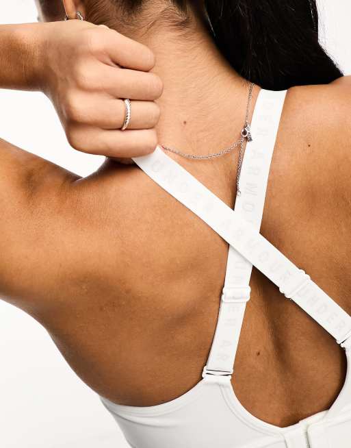Under Armour - Infinity Covered - Soutien-gorge de sport maintien moyen avec dos croisé - Blanc, 3 de 4