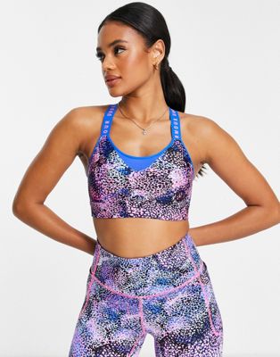 Under Armour Infinity high support sports bra in purple print