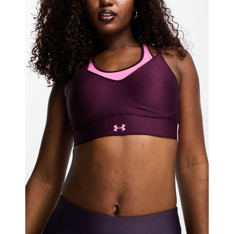 Under Armour Infinity mid support high neck sports bra in grey