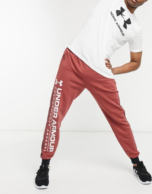 Red under sale armour joggers