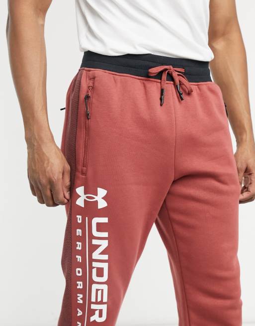 Under Armour joggers in red ASOS