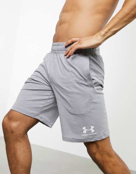 Under Armour - Katoenen short met logo in grijs