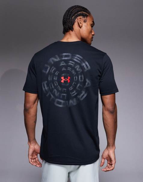 Under Armour – Kurzärmliges T-Shirt in Schwarz mit Rückenprint - view 1