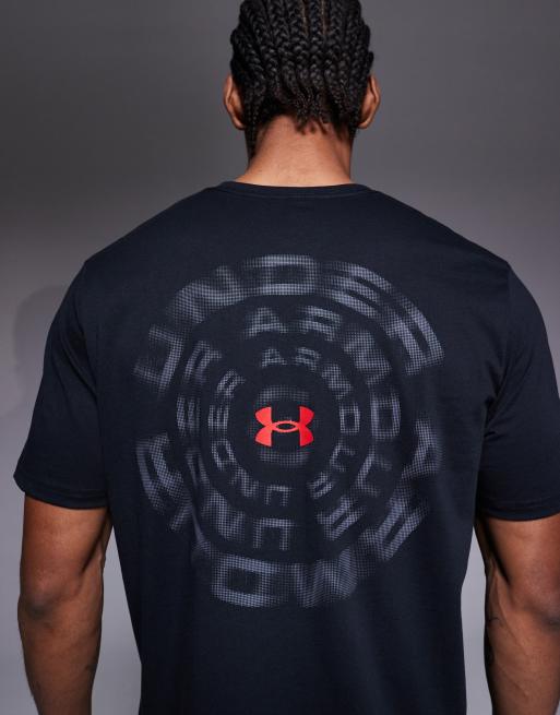 Under Armour – Kurzärmliges T-Shirt in Schwarz mit Rückenprint, 5 von 5