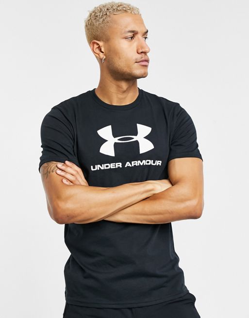 Under Armour large logo t-shirt in black