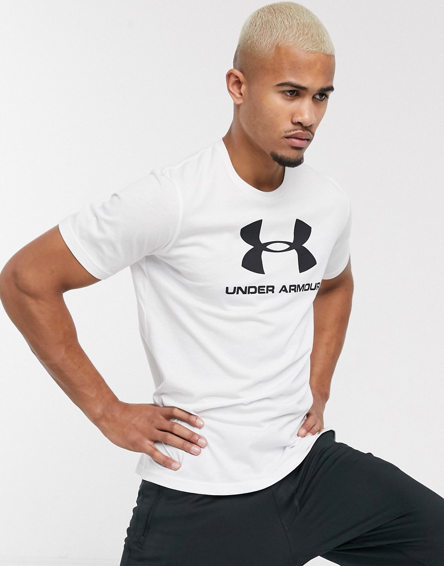 Under Armour large logo T-shirt in white