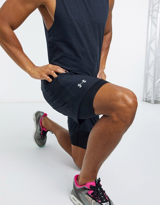 Under Armour Launch 2 in 1 shorts in black