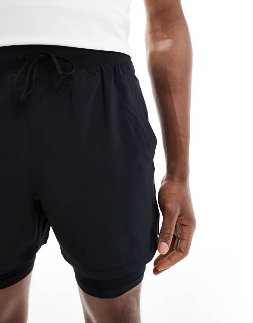 Under Armour – Launch – Czarne szorty 2 w 1 o długości 5 cali, 5 z 5