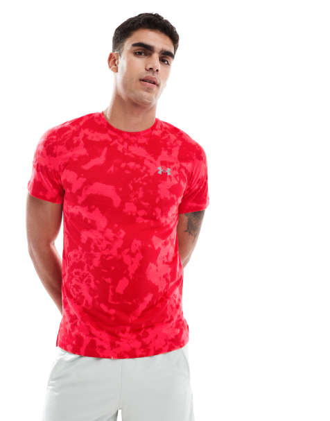 Under Armour Launch printed t-shirt in racer red  