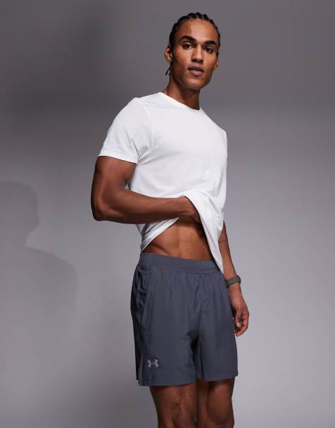 Under Armour – Launch – Shorts in Castlerock-Grau, 5 Zoll Schrittlänge - view 1