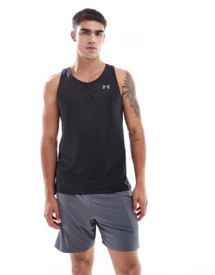 Under Armour Launch singlet in black and reflective - view 1