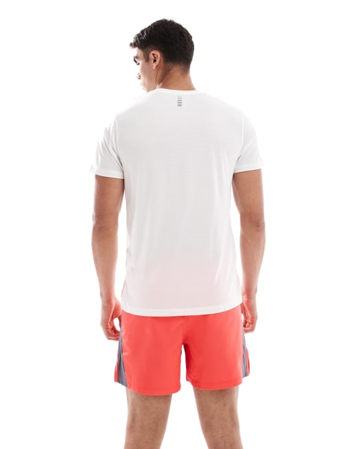 Under Armour Launch t-shirt in white and reflective  