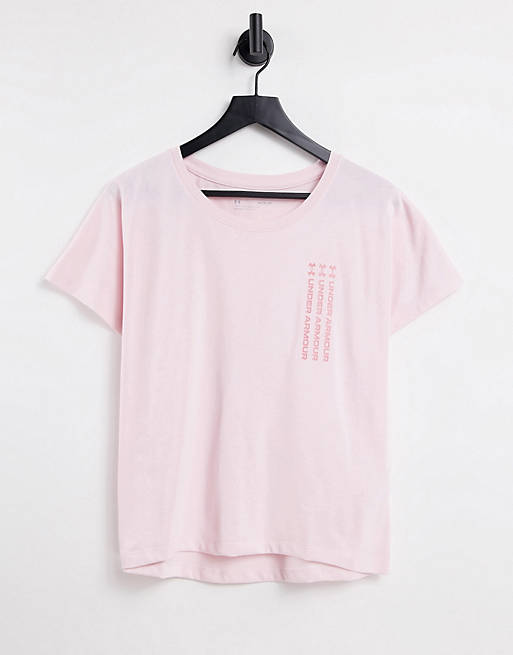 Tops Under Armour Live Repeat graphic t-shirt in pink 