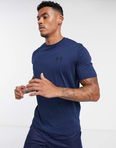 Under Armour – Marineblaues T-Shirt mit Logo - view 1