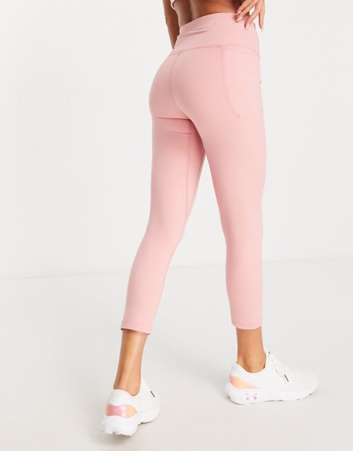 New UNDER ARMOUR UA Meridian Pink Pocket Crop Leggings GYM Women's