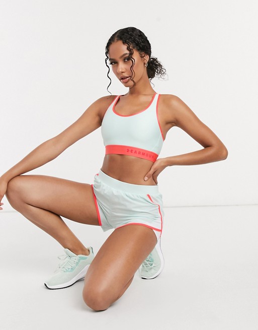 Under Armour mid support key hole bra in mint