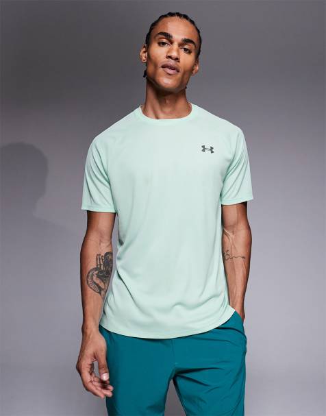 Under Armour - Mintgrøn T-shirt med korte ærmer og tekstur i tech-stof - view 1