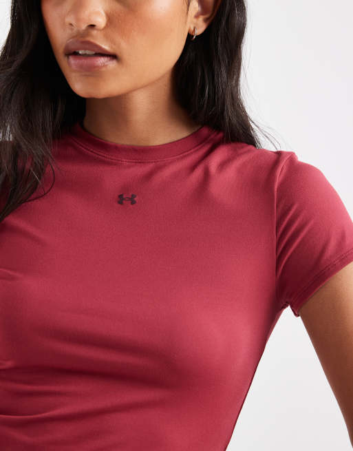 Under Armour Motion fitted short sleeve t-shirt in burgundy, 2 of 4