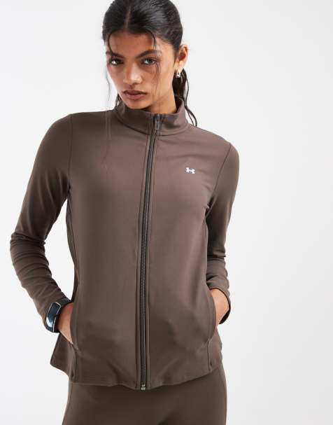 Under Armour Motion full-zip training top in brown