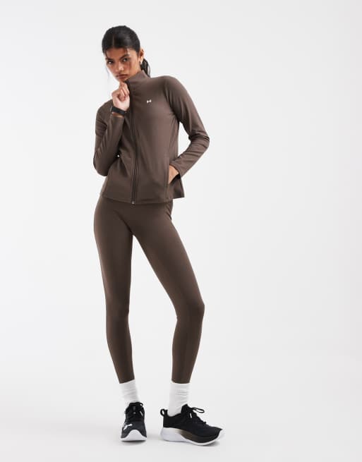 Under Armour Motion full-zip training top in brown, 3 of 4