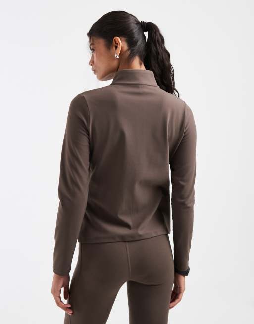 Under Armour Motion full-zip training top in brown, 4 of 4