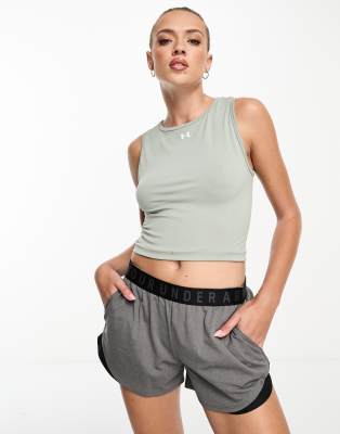 Under Armour - Nahtloses Sport-Trägertop in Khaki-Grün