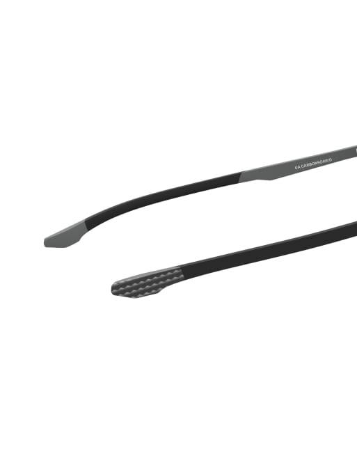 Under Armour occhiali da sole da aviatore con lenti polarizzate grigie, neri, 5 di 7