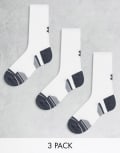 [Under Armour] Under Armour Performance 3 pack crew socks in white XL WHITE