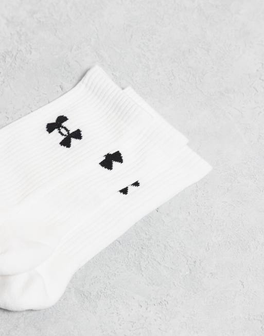 Under Armour Performance 3 pack crew socks in white, 2 of 3