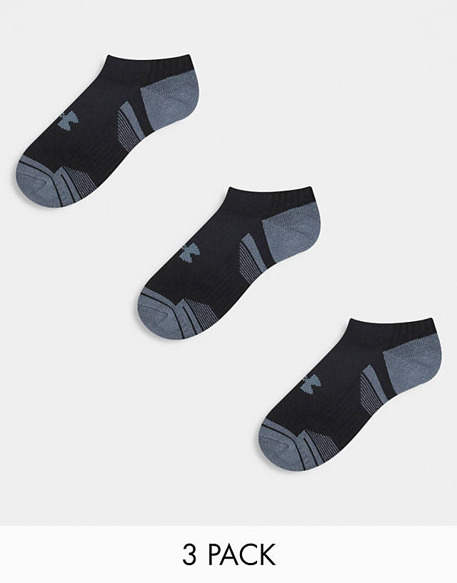 Under Armour - performance 3 pack trainer socks in black