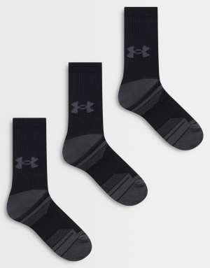 Under Armour Performance 3pk crew socks in black